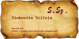 Sinkovits Szilvia névjegykártya